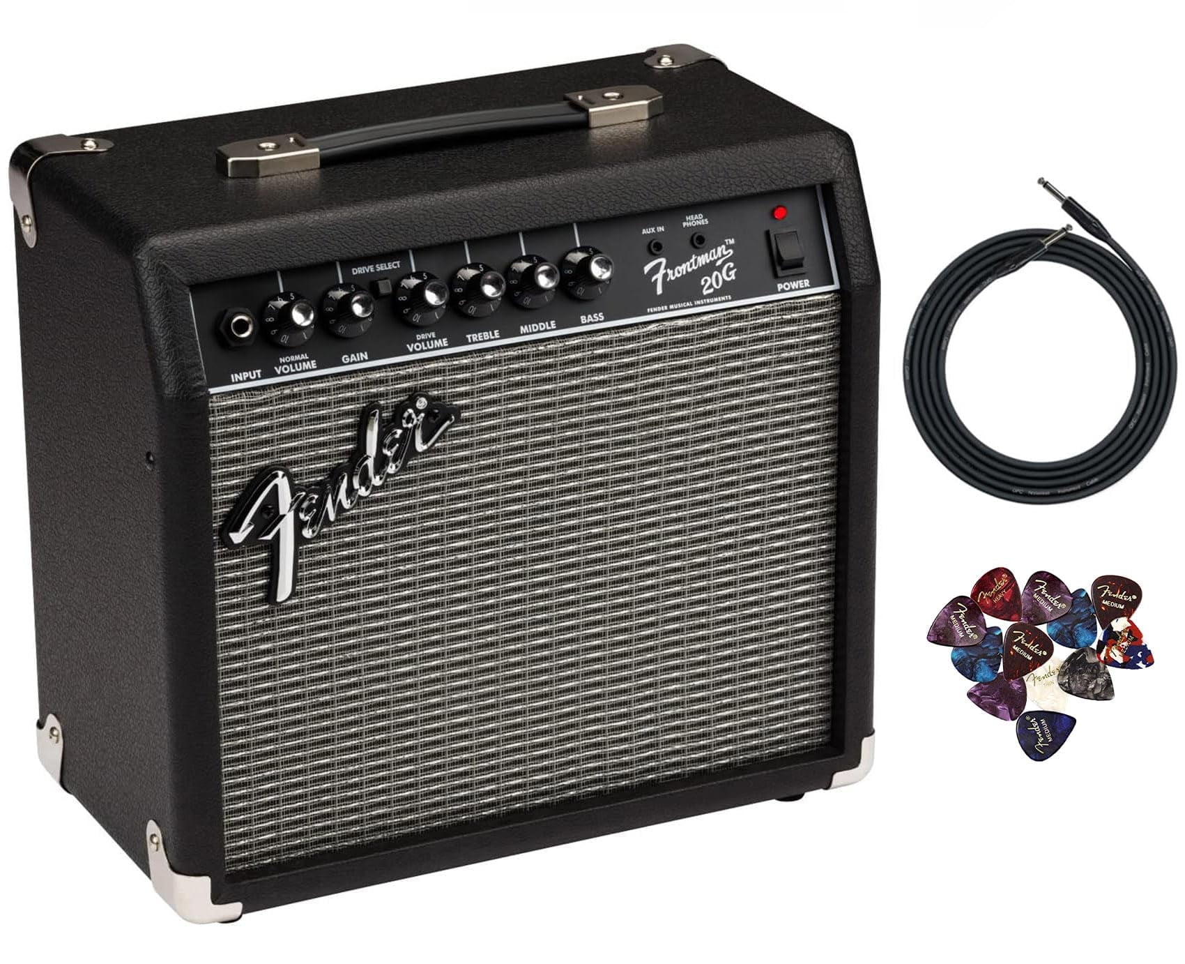 Fender Frontman 20G Guitar Combo Amplifier - Black w/ Instrument Cable