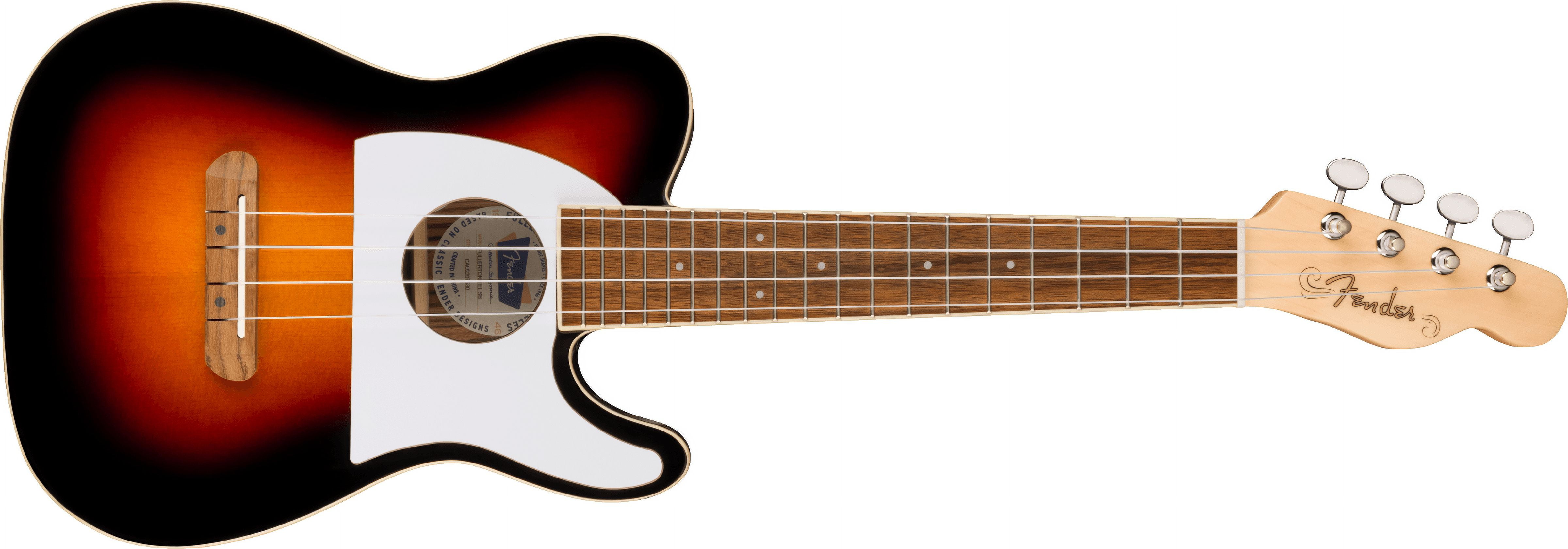 Fender Fullerton Tele Uke, Walnut Fingerboard, White Pickguard, 2-Color Sunburst