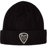 Fender Guitars Pick Patch Logo Ribbed Beanie in Black - #9106111707