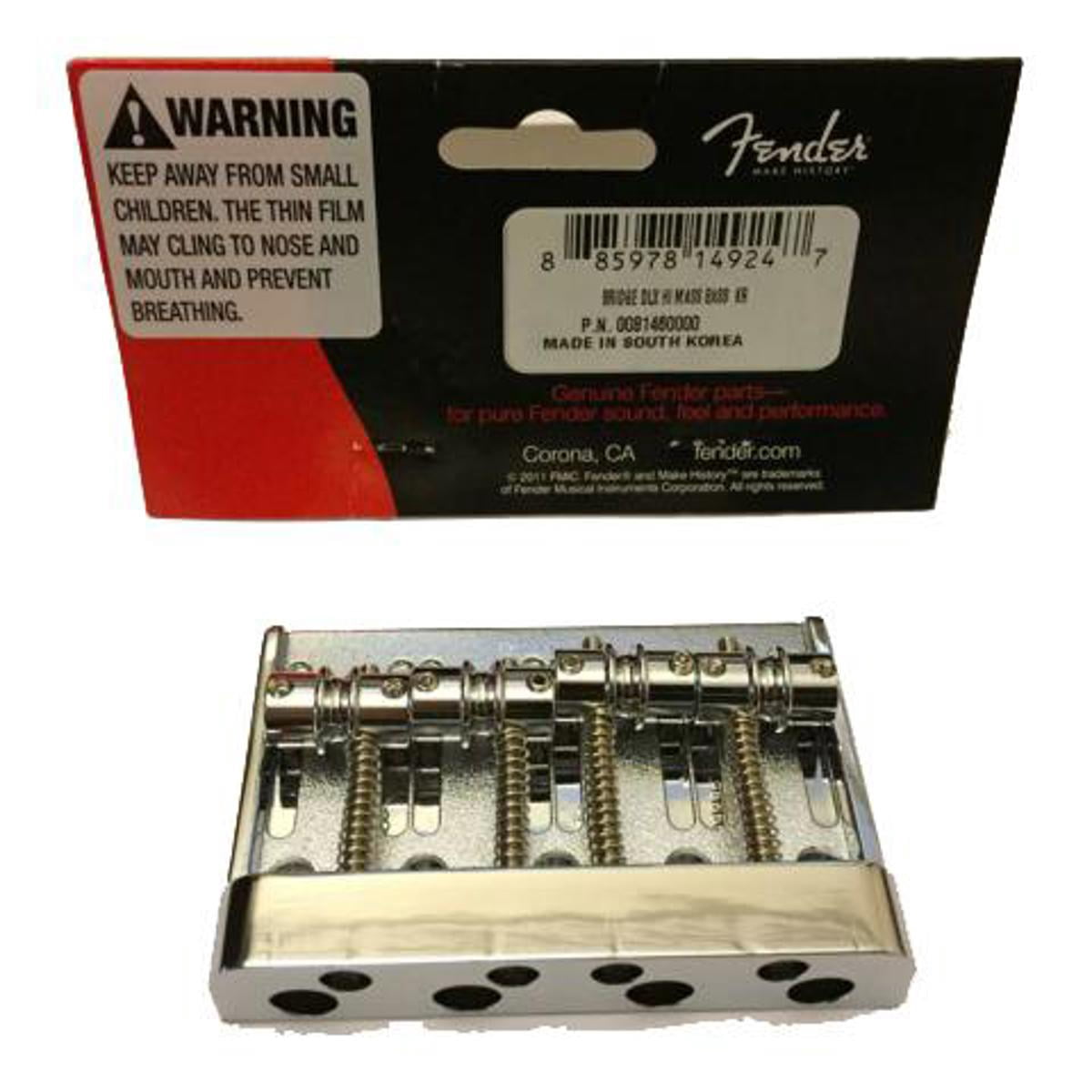Fender High Mass Deluxe 4-String Jazz P Precision Bass Bridge, Chrome