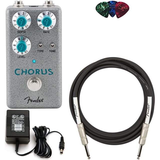 Fender Hammertone Chorus Bundle with Power Supply, Instrument Cable, and Picks