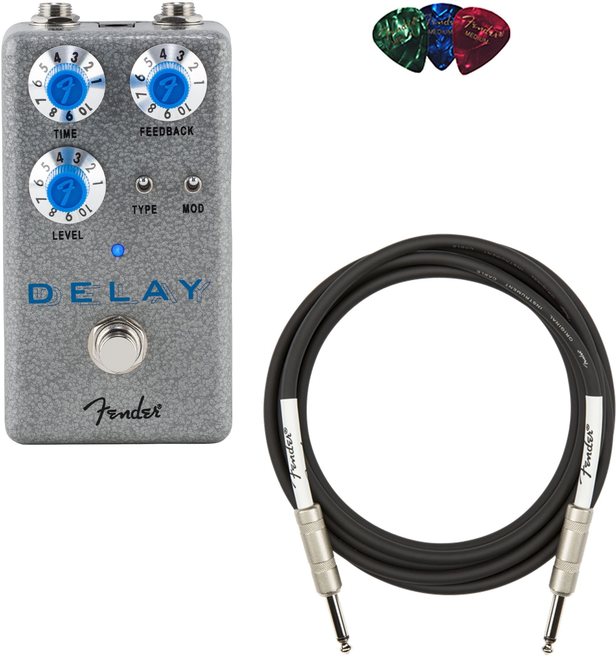 Fender Hammertone Delay Bundle with Instrument Cable and Picks