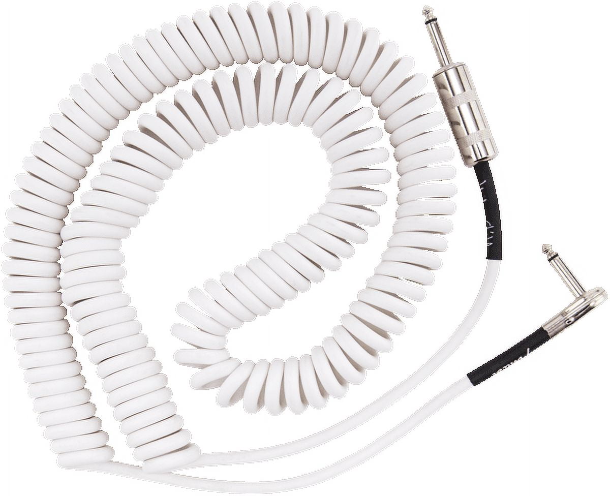 Jimi Hendrix Voodoo Child 30 Foot White Coiled Instrument Jack Guitar Cable