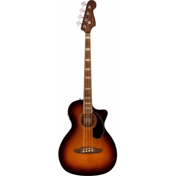 Fender Kingman Acoustic Electric Bass Guitar with Bag, Shaded Edge Burst Finish
