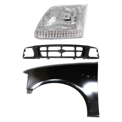 Fender Kit For 97-98 Ford F-150 F-250 Primed Driver Side With Grille Assembly