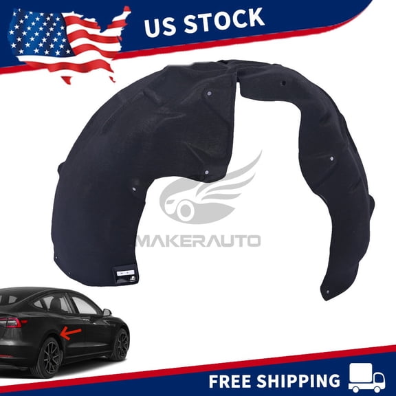 Fender Liner Splash Shield Rear RH Passenger Side for 2017 2018 2019 2020 2021 2022 2023 Tesla Model 3