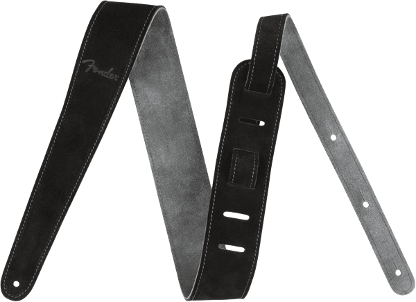 Fender 2" Suede Strap, Black/Gray, Reversible