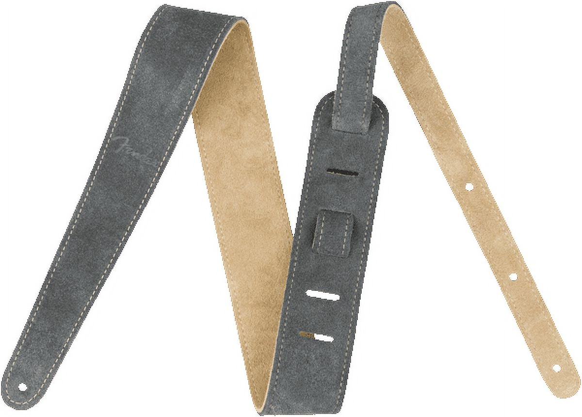 Fender Logo 2" Suede Strap, Tan/Gray, Reversible Guitar Strap #0990691024
