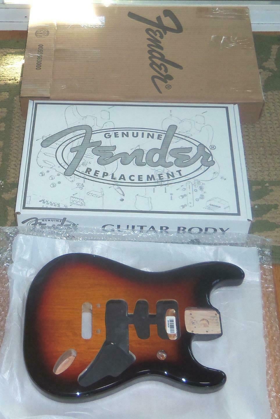 Fender® MIM HSH Deluxe Sunburst Strat Body~2 Post Bridge~4.6 Lbs~Contoured-New