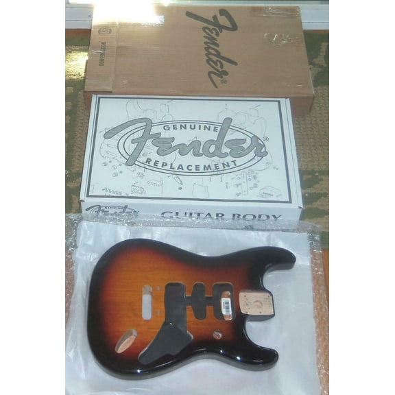 Fender® MIM HSH Deluxe Sunburst Strat Body~2 Post Bridge~4.6 Lbs~Contoured-New