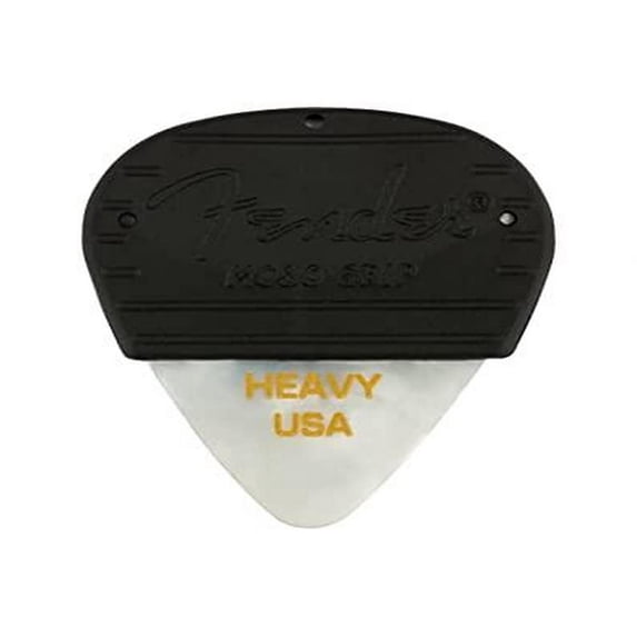 Fender Mojo Grip Heavy Picks, Celluloid 3-Pack - White Moto