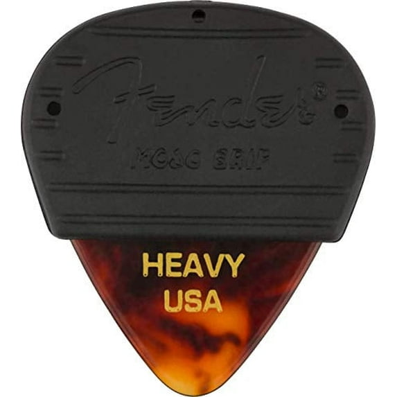 Fender 351 Shape Mojo Grip Celluloid Guitar Picks, Heavy, Tortoiseshell, 3-Pack