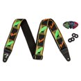 thumbnail image 1 of Fender Neon Monogrammed 2-Inch Guitar Strap - Green and Orange w/ Strap Blocks, 1 of 3