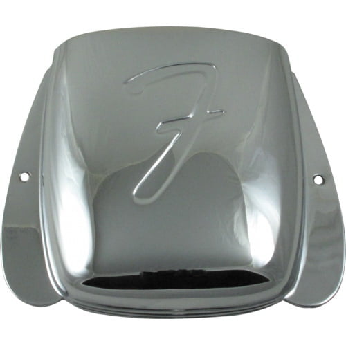Fender F Bridge Cover for American Vintage, Road Worn and Classic Series Bass Guitars, Chrome
