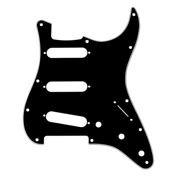 Fender Pickguard for American Standard Stratocaster Guitar, 3-Ply, Black