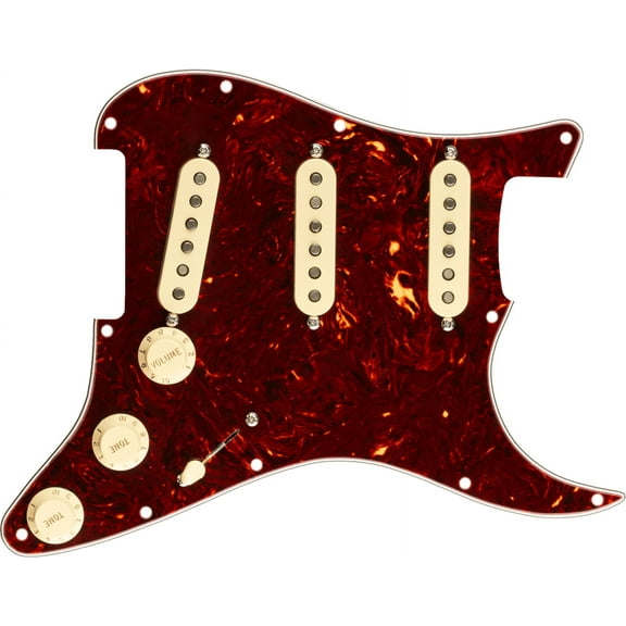 Fender Pre-Wired Strat Pickguard, Original 57/'62 SSS, Tortoise Shell 11 Hole PG