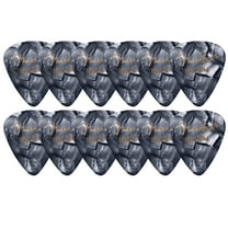 Fender Premium Celluloid 351 Shape Picks, Medium, Black Moto - 12 Pack