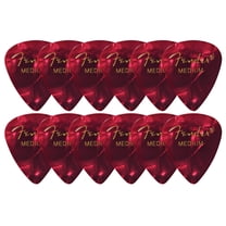 Fender Premium Celluloid 351 Shape Picks, Medium, Red Moto - 12 Pack