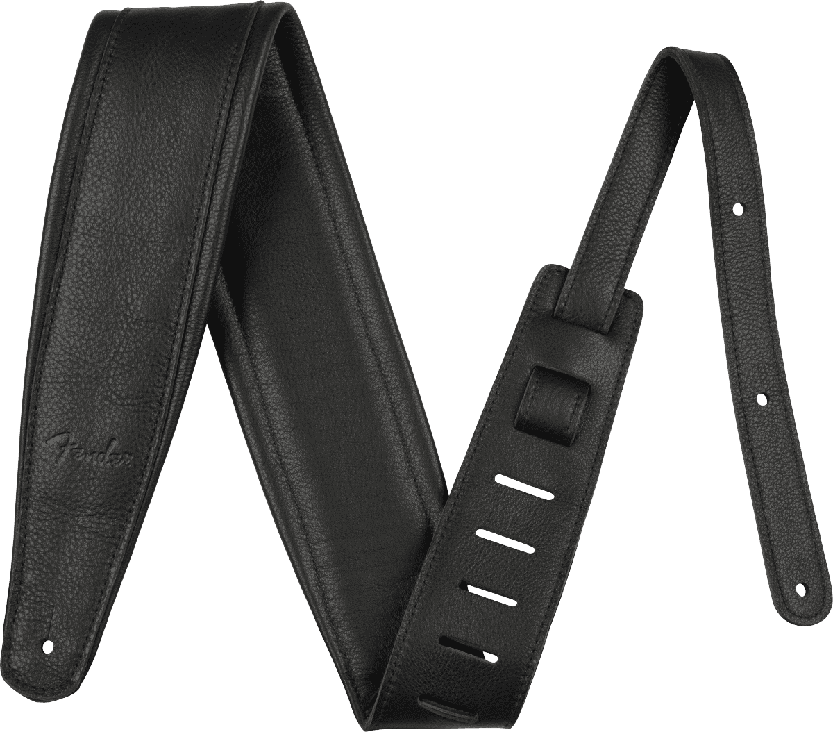 Fender Premium Leather 3.5" Guitar Strap, Black