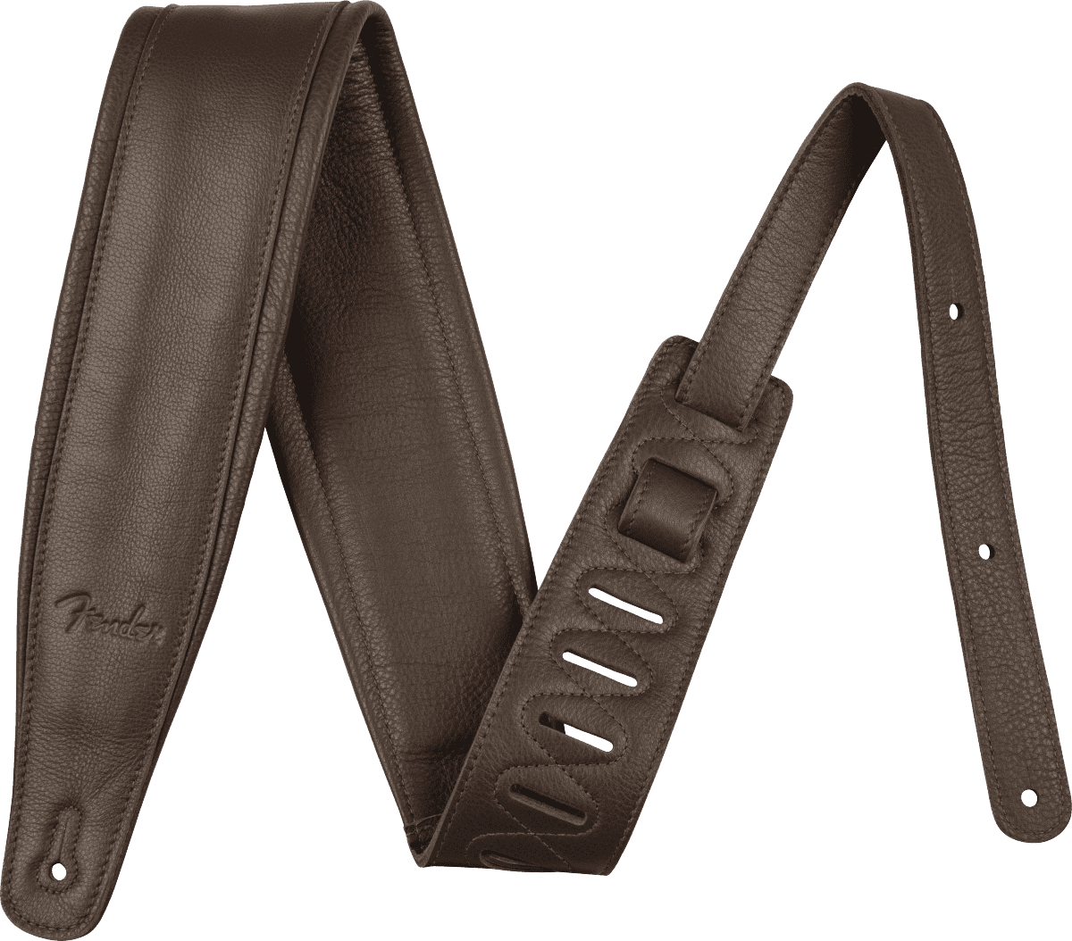 Fender Premium Leather 3.5" Guitar Strap, Brown