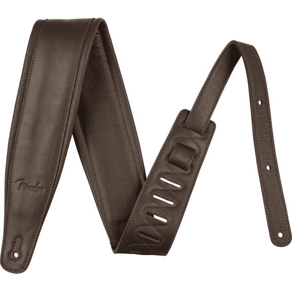 Fender Premium Leather 3.5" Guitar Strap, Brown