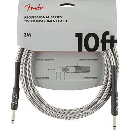 Fender® 10' Professional Series White Tweed Instrument Cable #0990820063 - 10 ft