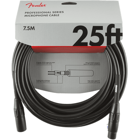 Fender Professional 25' Microphone Cable - Black