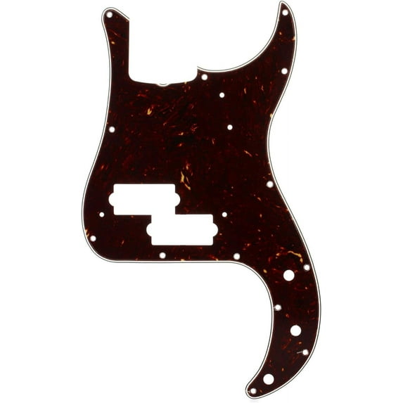 Fender Pure Vintage Pickguard, '63 Precision Bass, 13-Hole - Tortoise Shell Precision Bass - 13 Hole Brown Shell Modern Pickguard