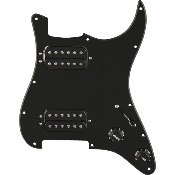 Fender Quadra Tap HH Pre-Wired Stratocaster Pickguard, 11-Hole, Black