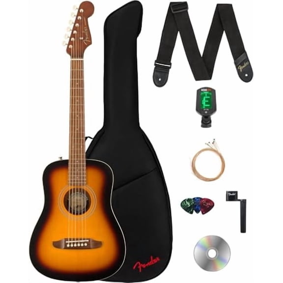Fender Redondo Mini 3/4-Size Kids Acoustic Guitar - Sunburst w/ Gig Bag