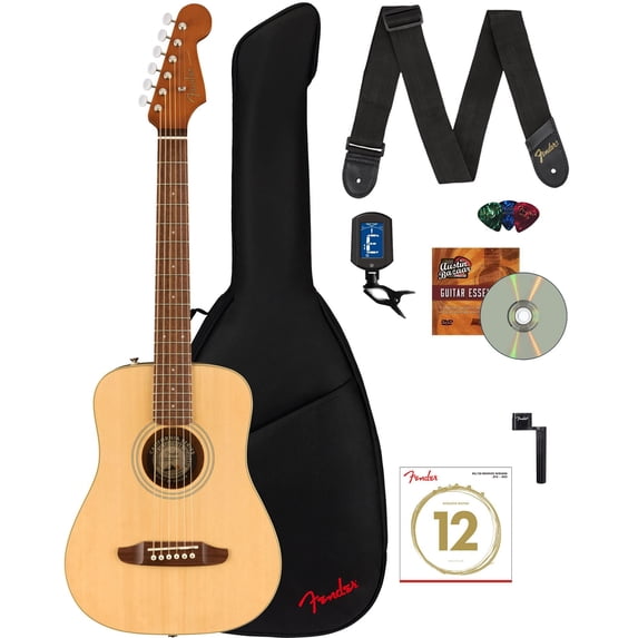 Fender Redondo Mini Acoustic Guitar - Natural w/ Gig Bag