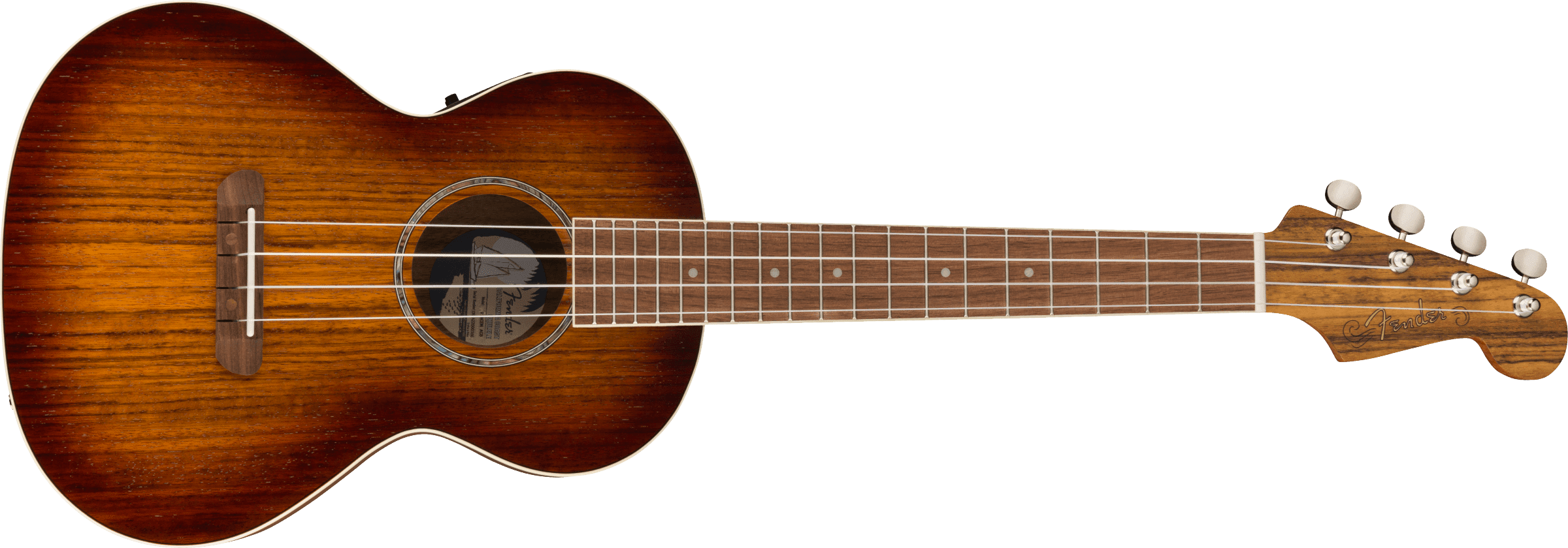 Fender Rincon Ovangkol Acoustic-Electric Tenor Ukulele, Aged Cognac Burst