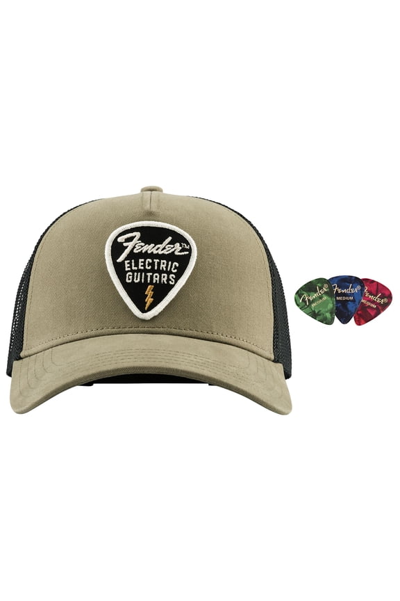 Snap-Back Pick Patch Hat - Olive Bundle with Picks