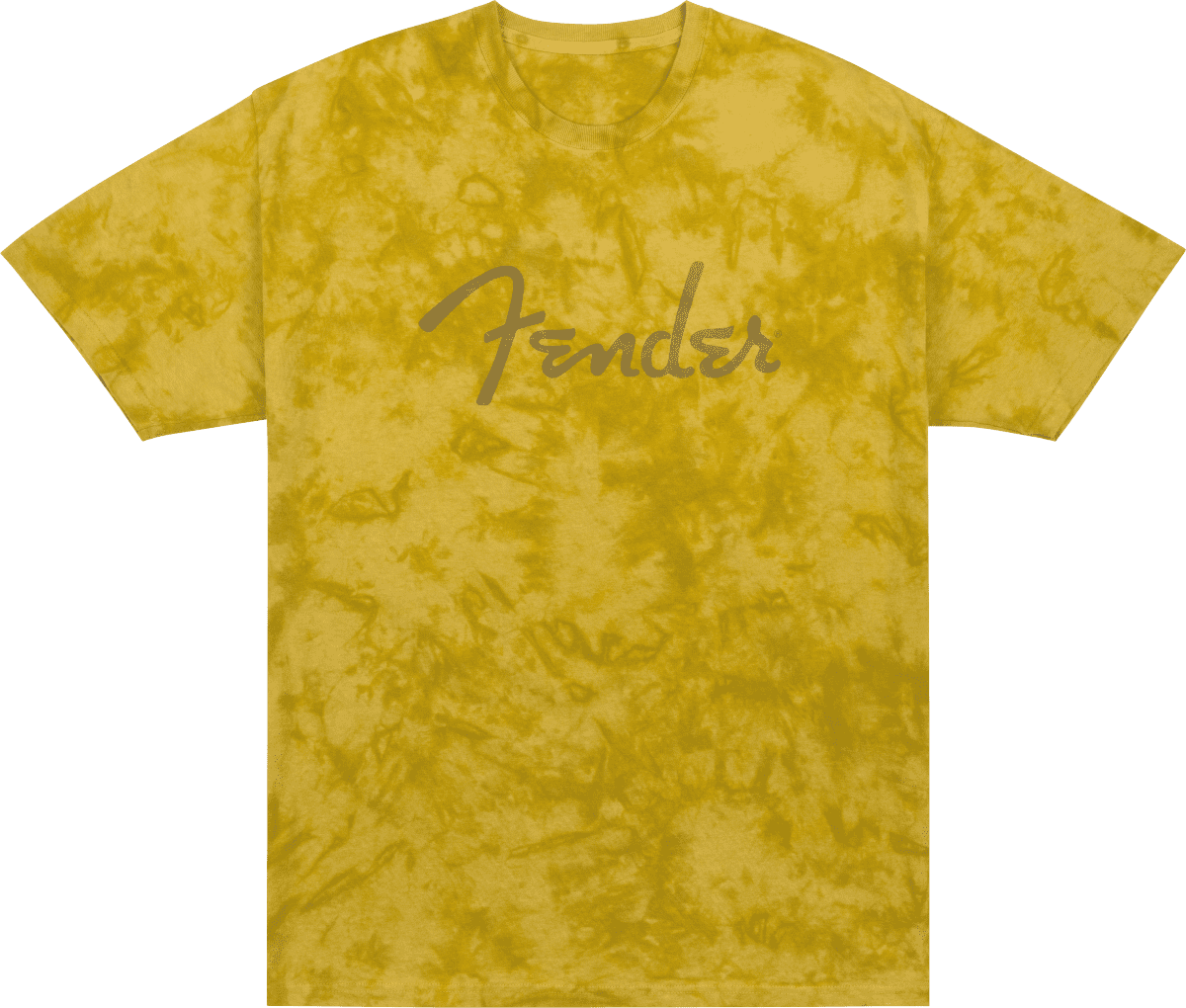 Fender® Spaghetti Logo Tie-Dye T-Shirt, Mustard, Small, MODEL #: 9122431306