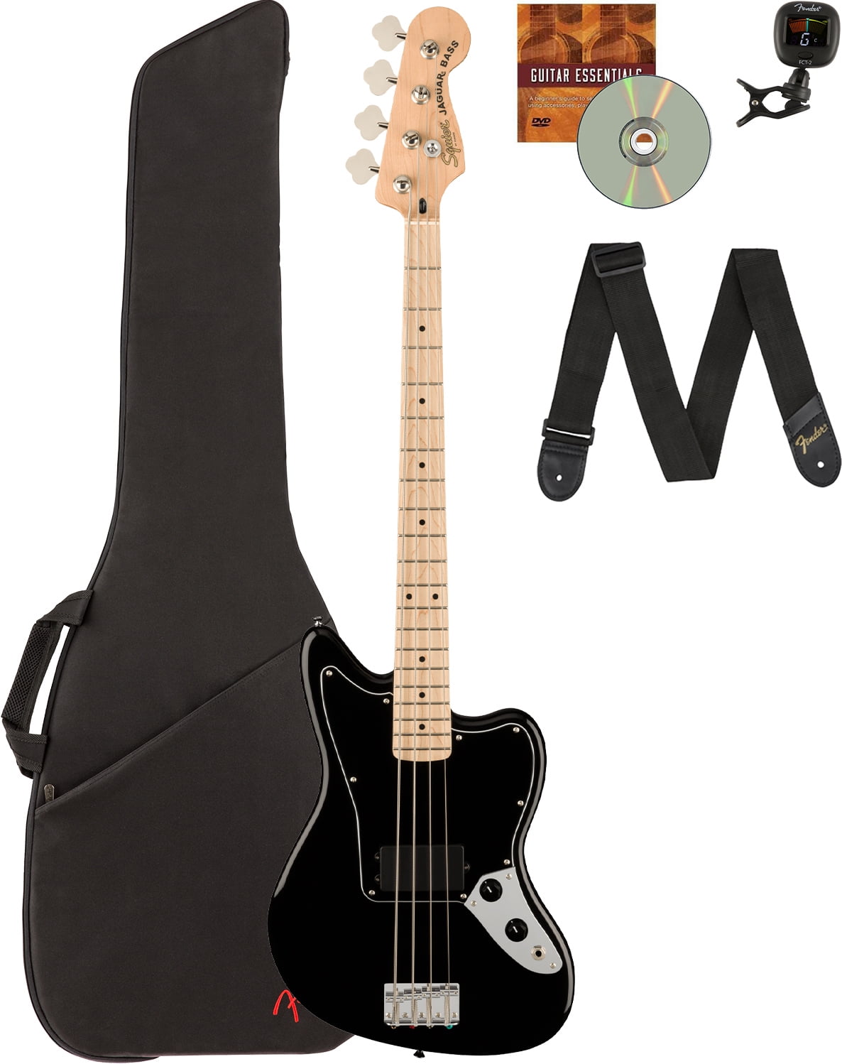 Fender Squier Affinity Jaguar Bass H - Black w/ Gig Bag