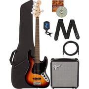 Fender Squier Affinity Jazz Bass V - 3 Color Sunburst w/ Rumble 15 Amplifier