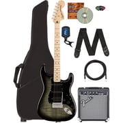 Fender Squier Affinity Stratocaster FMT HSS - Black Burst w/ Frontman 10G Amplifier