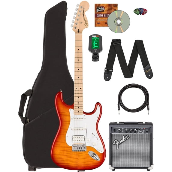 Fender Squier Affinity Stratocaster FMT HSS - Sienna Sunburst w/ Frontman 10G Amplifier