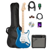 Fender Squier Affinity Stratocaster HSS - Lake Placid Blue Bundle with Frontman 15G Amplifier, Gig Bag, Tuner, Instrument Cable, Strap, Picks, and Austin Bazaar Instructional DVD