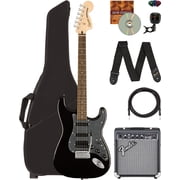 Fender Squier Affinity Stratocaster HSS - Metallic Black w/ Frontman 10G Amplifier