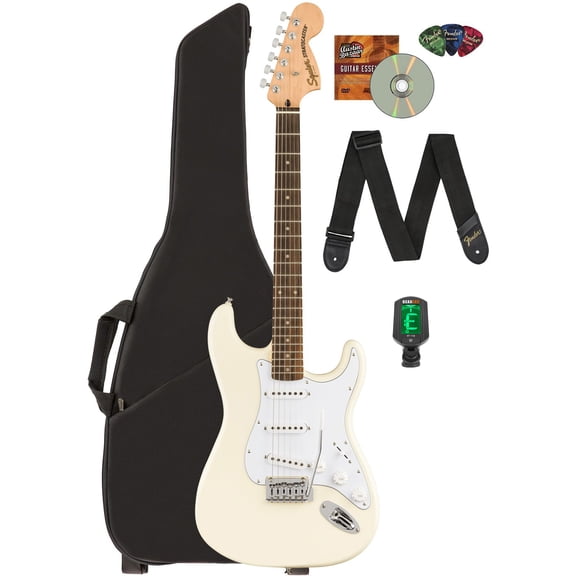Fender Squier Affinity Stratocaster, Laurel - Olympic White w/ Gig Bag