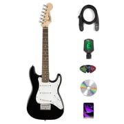 Fender Squier 3/4-Size Kids Mini Strat Electric Guitar - Black w/ Tuner