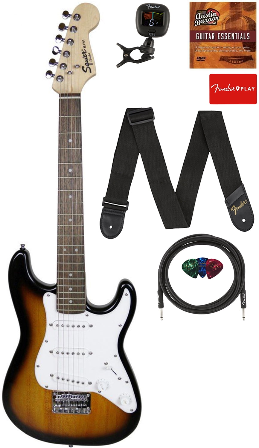 Fender Squier Mini Strat Electric Guitar - Sunburst w/ Tuner