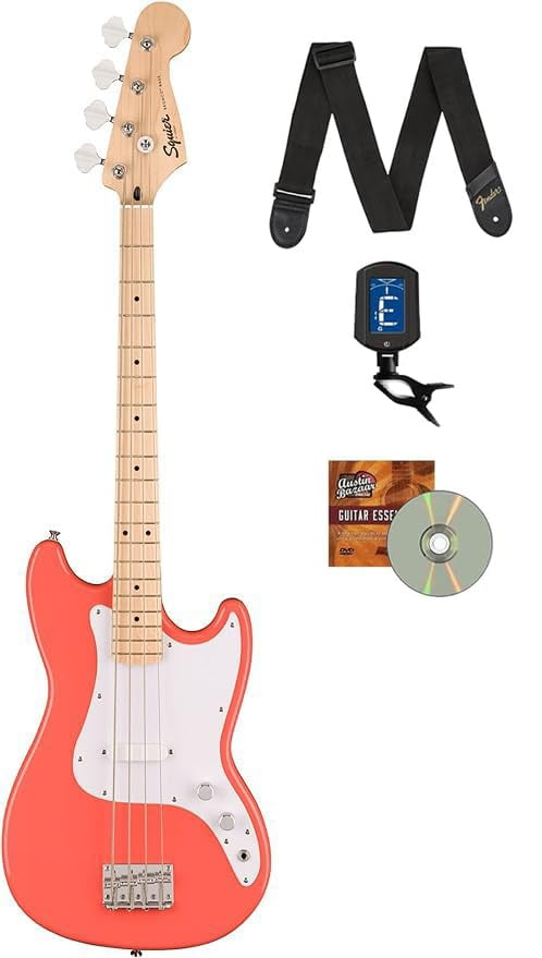 Fender Squier Sonic Bronco Bass - Tahitian Coral w/ Tuner