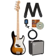 Fender Squier Sonic Precision Bass Guitar - 2 Color Sunburst w/ Rumble 15 Amplifier