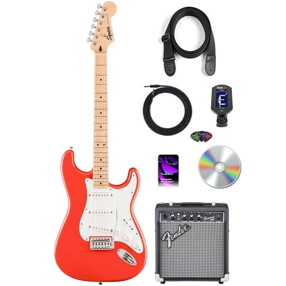 Fender Squier Sonic Stratocaster - Fiesta Red w/ Amplifier