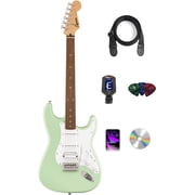 Fender Squier Sonic Stratocaster HSS - Surf Green Bundle with Tuner, Strap, Picks, and Austin Bazaar Guitar DVD