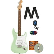 Fender Squier Sonic Stratocaster HSS - Surf Green Bundle with Tuner, Strap, Picks, and Austin Bazaar Guitar DVD