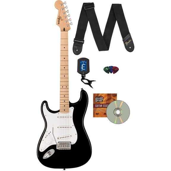 Fender Squier Sonic Stratocaster, Left Handed - Black w/ Tuner
