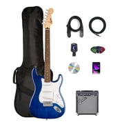 Fender Squier Sonic Stratocaster - Sapphire Blue Transparent w/ Frontman 10G Amplifier